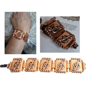 Renoir Copper Tone Bracelet with Musical  Clef Note Design